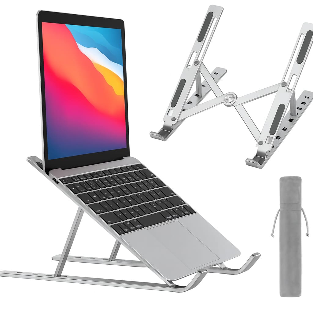 Adjustable Aluminium Laptop Stand for Desk | Portable & Foldable – Compatible with All Laptops