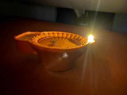 Mangaldeep Premium Water Sensor LED Diya (Pack of 6) | Automatic Light-Up Waterproof Floating Diyas | Traditional Clay Design for Diwali & Home Décor