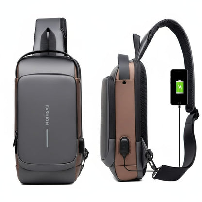 Smart USB Charging Sling Bag | Waterproof Anti-Theft Crossbody Backpack for Men & Women
