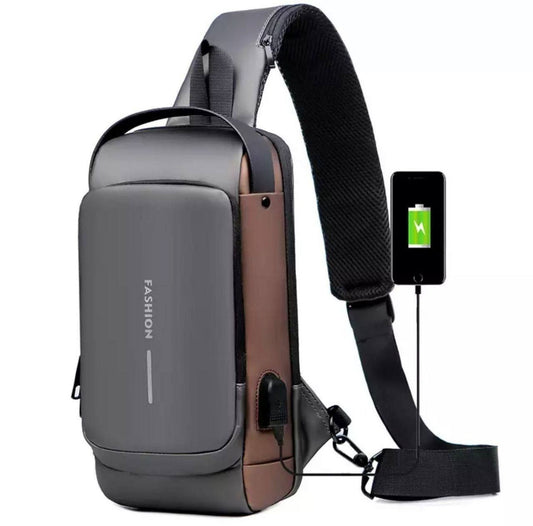 Smart USB Charging Sling Bag | Waterproof Anti-Theft Crossbody Backpack for Men & Women