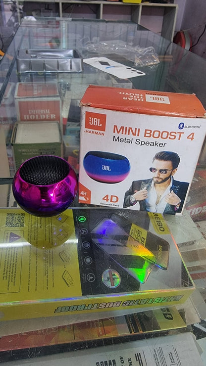 JBL Mini Boost 4 Metal Bluetooth Speaker – 4D Powerful Bass, Portable Wireless Speaker (Metallic Finish)