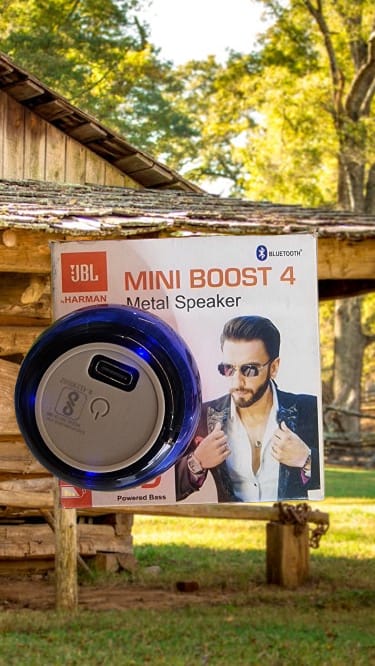 JBL Mini Boost 4 Metal Bluetooth Speaker – 4D Powerful Bass, Portable Wireless Speaker (Metallic Finish)