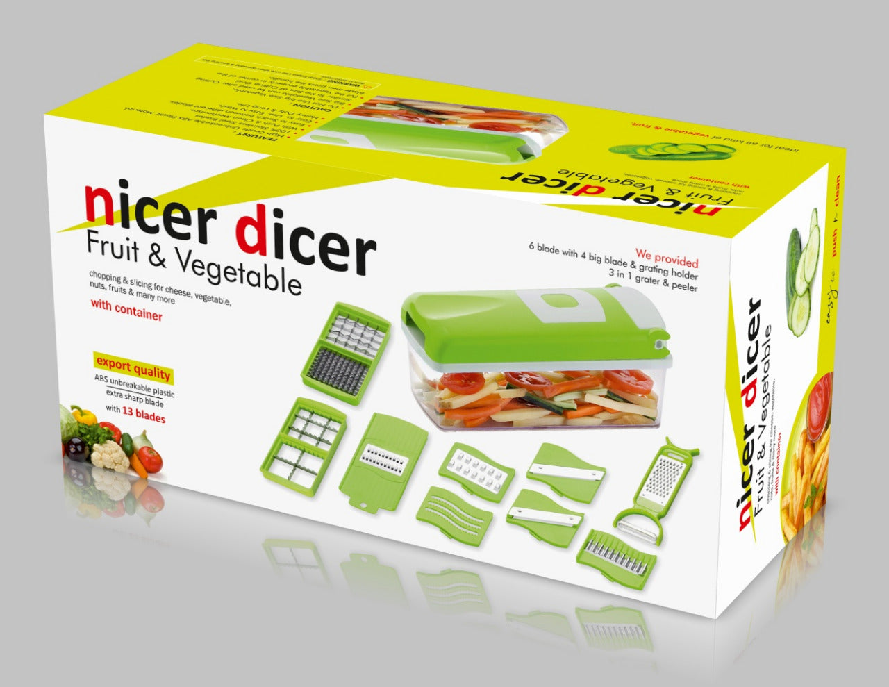 13-in-1 Multi-Functional Vegetable Cutter & Chopper with Container | Slicer, Grater, Peeler Set